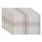 Contemporary Home Living Farmhouse Windowpane Placemats - 19" - Off-White and Tan - Set of 6